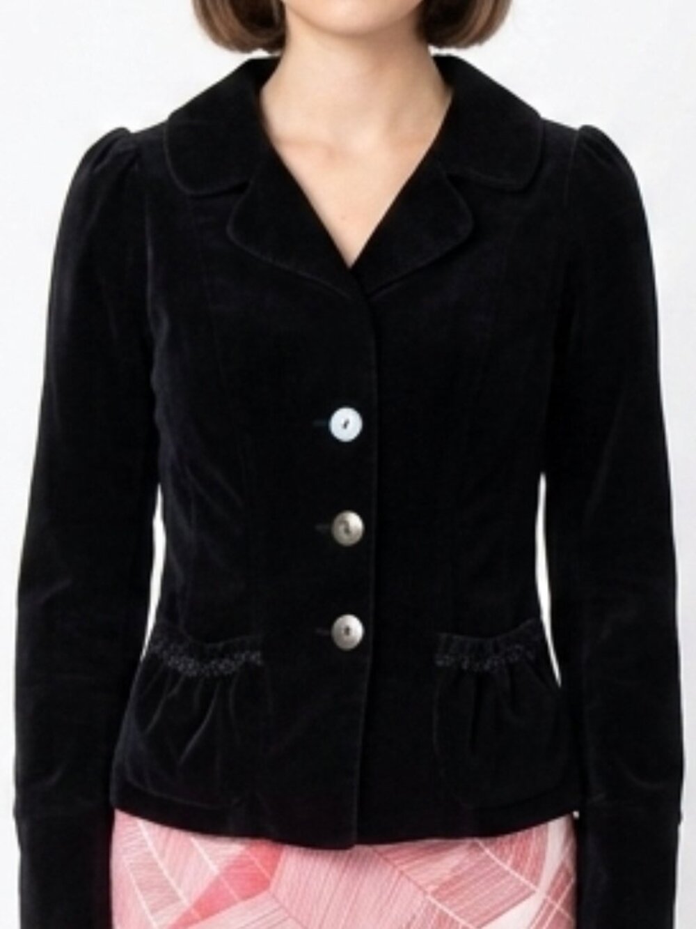 H&M black velvet blazer